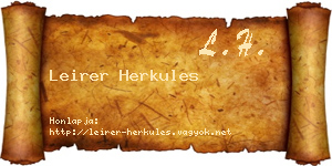 Leirer Herkules névjegykártya